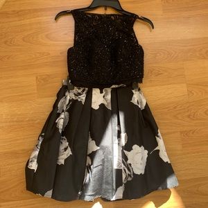 2-Pc crop top and floral skirt dress